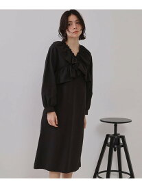 【SALE／70%OFF】フリルデザインワンピース【洗濯機洗い可】 OPAQUE.CLIP オペークドットクリップ ワンピース・ドレス その他のワンピース・ドレス ベージュ ブラック【RBA_E】[Rakuten Fashion]