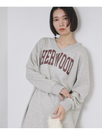 【SALE／50%OFF】ロゴプリント裏毛ワンピース【洗濯機OK】 OPAQUE.CLIP オペークドットクリップ ワンピース・ドレス その他のワンピース・ドレス グレー ネイビー【RBA_E】[Rakuten Fashion]