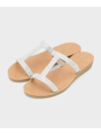 【SALE／30%OFF】ラインストーンI字ストラップサンダル OPAQUE.CLIP オペークドットクリップ シューズ・靴 サンダル ブラウン シルバー【RBA_E】[Rakuten Fashion]