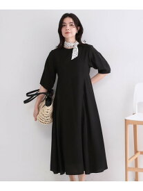 【SALE／50%OFF】切り替えデザインフレアワンピース【洗濯機OK】 OPAQUE.CLIP オペークドットクリップ ワンピース・ドレス その他のワンピース・ドレス ブラック ブルー【RBA_E】【送料無料】[Rakuten Fashion]