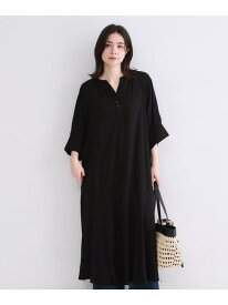 【SALE／50%OFF】キーネックロングワンピース【洗える】 OPAQUE.CLIP オペークドットクリップ ワンピース・ドレス その他のワンピース・ドレス ブラック ブルー レッド【RBA_E】【送料無料】[Rakuten Fashion]