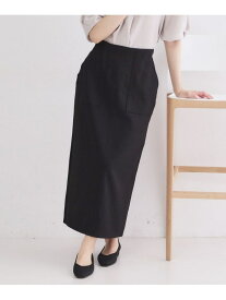 【SALE／40%OFF】リネンライクタイトスカート【洗濯機OK】 OPAQUE.CLIP オペークドットクリップ スカート ロング・マキシスカート ブラック ベージュ【RBA_E】[Rakuten Fashion]