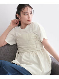 【SALE／55%OFF】ビスチェドッキングカットソー【洗濯機OK】 OPAQUE.CLIP オペークドットクリップ トップス カットソー・Tシャツ ホワイト ブラウン グレー【RBA_E】[Rakuten Fashion]