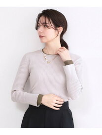 【SALE／55%OFF】レイヤード風クルーネックリブニット【洗濯機OK】 OPAQUE.CLIP オペークドットクリップ トップス ニット ブラック ブルー【RBA_E】[Rakuten Fashion]