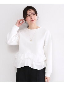 【SALE／40%OFF】裾フリルドッキングトップス【洗濯機OK】 OPAQUE.CLIP オペークドットクリップ トップス カットソー・Tシャツ ホワイト グレー イエロー ネイビー【RBA_E】[Rakuten Fashion]