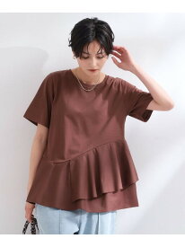 【SALE／55%OFF】ペプラムドッキングカットソー【洗濯機OK】 OPAQUE.CLIP オペークドットクリップ トップス カットソー・Tシャツ ブルー ホワイト ブラウン ブラック【RBA_E】[Rakuten Fashion]