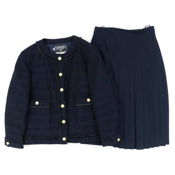 楽天市場】美品 シャネル ヴィンテージ ノーカラージャケット スカート  