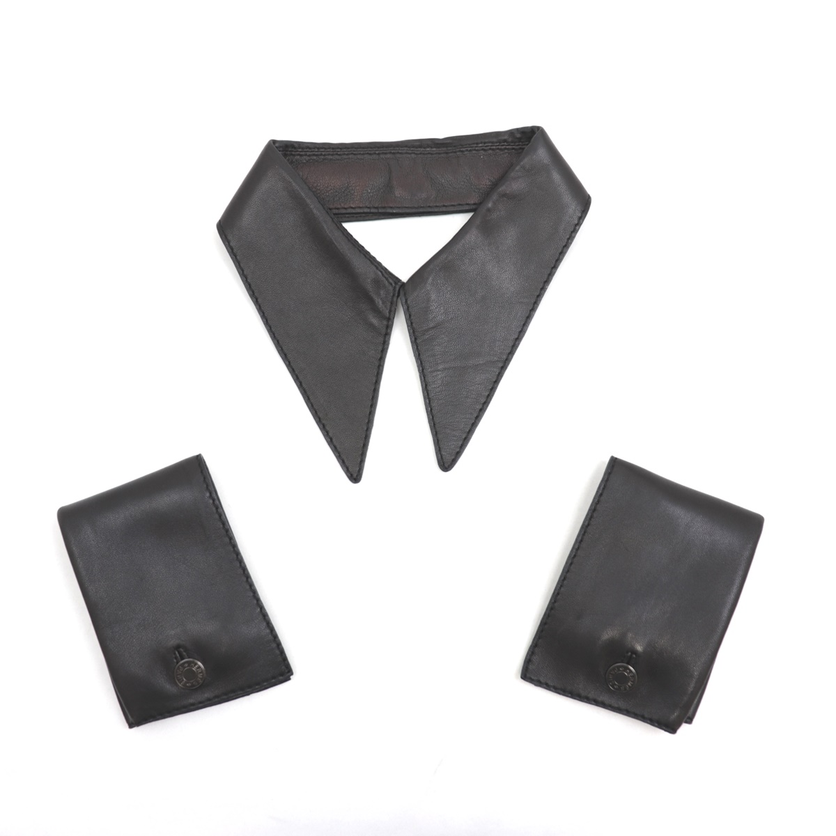 エルメス レザー 付け襟 付け袖 レディース 黒 セリエボタン HERMESのサムネイル