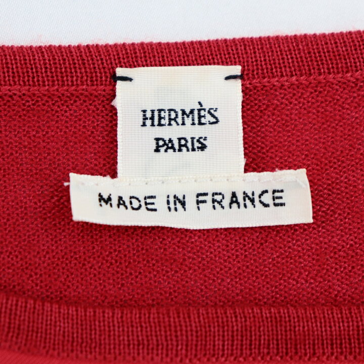 楽天市場】美品 エルメス J.METZ Les Sangles シルク切替半袖ニット 