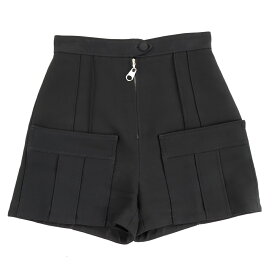 【クリアランスSALE】美品 ルイヴィトン フロントジップ ショートパンツ キュロット レディース 黒 34 FLIRTY MINI-SHORTS 1A7TMR LOUIS VUITTON【中古】