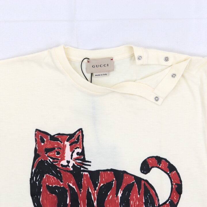 楽天市場】未使用 グッチ キャット ロゴプリント 半袖Tシャツ キッズ 