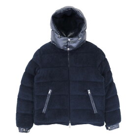 【クリアランスSALE】美品 モンクレール 21年 MICHON ボア ダウンジャケット メンズ ネイビー 3 フードリバーシブル ナイロン MONCLER【中古】