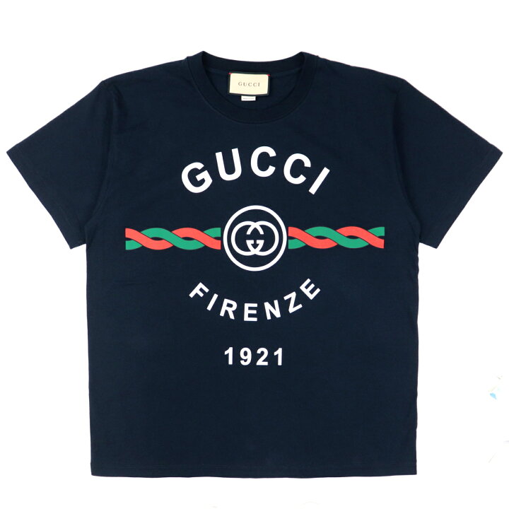 楽天市場】美品 グッチ FIRENZE 1921 半袖Tシャツ メンズ ネイビー XS 