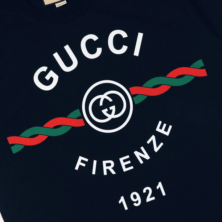 楽天市場】美品 グッチ FIRENZE 1921 半袖Tシャツ メンズ ネイビー XS 