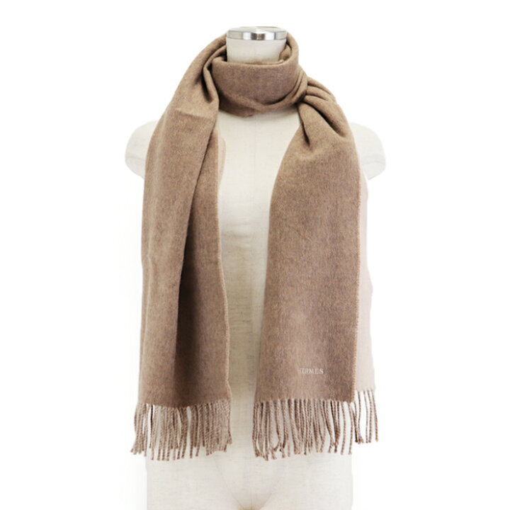 楽天市場】【美品】エルメス カシミヤ100％ ダブルフェイス フリンジ  