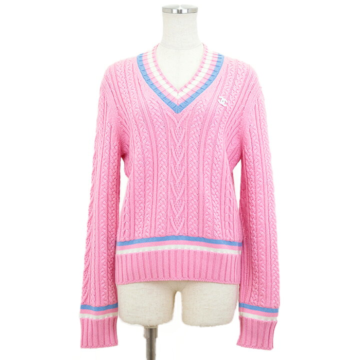 楽天市場】【美品】シャネル 2023SS P74550 カシミヤ ブレンド Vネック 