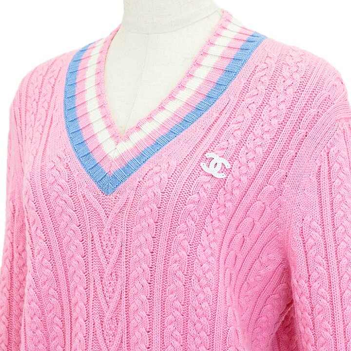 楽天市場】【美品】シャネル 2023SS P74550 カシミヤ ブレンド Vネック 