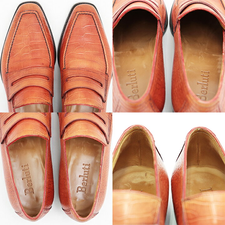楽天市場】【美品】Berluti ベルルッティ コインローファー クロコ  