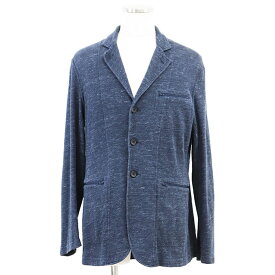 【SALE】ENGINEERED GARMENTS NEW YORK エンジニアード ガーメンツ ジャケット アンコン テーラード メランジ ニット コットン × リネン ジップポケット 3B アウター メンズ サイズ S ネイビー 紺 米国製【中古】