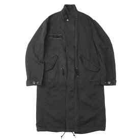 【美品】COMME des GARCONS HOMME コム デ ギャルソン オム コート モッズ 2020年製 ミリタリー ガーメントダイ 製品染め スタンドカラー SELEX ボタン ベルクロ ドローコード ジップアップ ポリ100% アウター メンズ サイズ S ブラック 黒 日本製 HG-C001【中古】