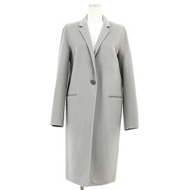 SALE【美品】theory セオリー チェスターコート カシミヤブレンド アンライニング 1B 一重仕立て 軽量 無地 ロング アウター レディース サイズ S グレー 灰色 01-7309604-040-902【中古】