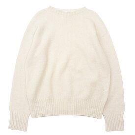 SALE【美品】ANATOMICA アナトミカ セーター ニット ウール100％ クルーネック ロングスリーブ 長袖 無地 トップス メンズ サイズ 38 アイボリー 日本製 530-522-20【中古】