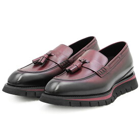 【極美品】LOUIS VUITTON ルイ・ヴィトン ローファー タッセル チャンキーソール カップインソール レザー シューズ 厚底 革靴 メンズ サイズ EU39 バーガンディー イタリア製 MT1210【中古】