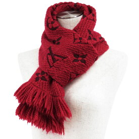 【美品】LOUIS VUITTON ルイ・ヴィトン マフラー エシャルプ・ロゴマニア LV ロゴ モノグラム ダブルフェイス フリンジ ストール 大判 小物 メンズ レディース ユニセックス レッド 赤 イタリア製 M72432【中古】