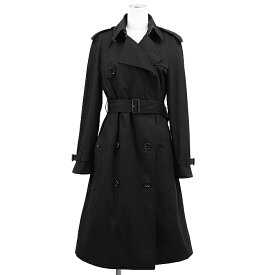 【SALE】BURBERRY バーバリー トレンチコート サイズ UK4/US2/IT36 レディース ロゴ ボタン ノバチェックライニング エポレット ガンフラップ コットンギャバジン コットン100％ リカルド・ティッシ期 アウター ベルト付属 ブラック 黒 タイ製【中古】