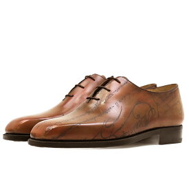 【極美品】Berluti ベルルッティ レザーシューズ スクリット サイズ 5 レディース ホールカット カリグラフィ スクエアトゥ シューズ 靴 純正シューツリー付属 ブラウン 茶色【中古】
