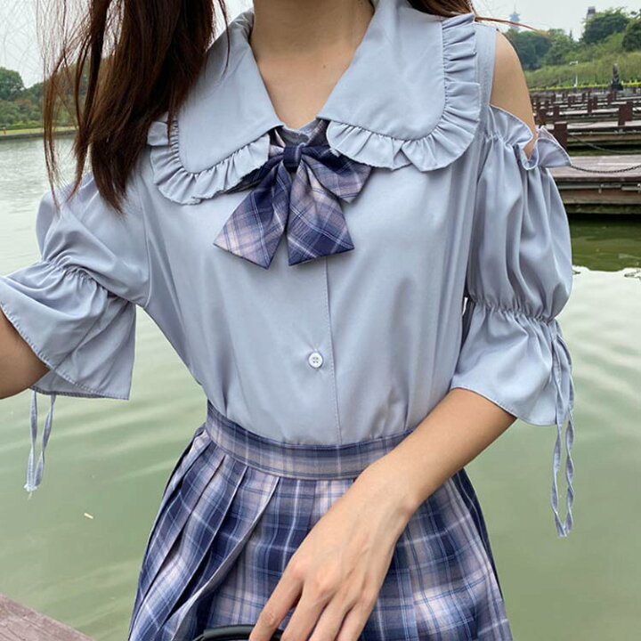 楽天市場】 肩あき レディース JK制服 JK制服 トップス 学生服 フリル 