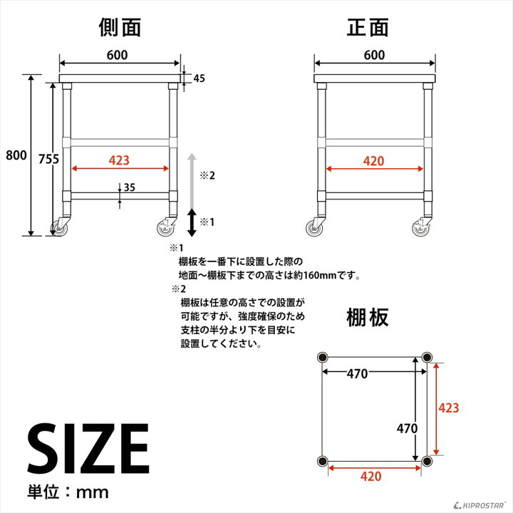 楽天市場】ステンレス 作業台 業務用 キャスター付き 3段タイプ 調理台 