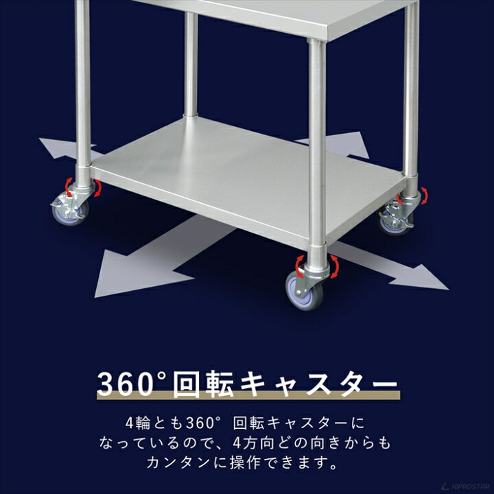 楽天市場】ステンレス 作業台 業務用 キャスター付き 調理台 450×450 