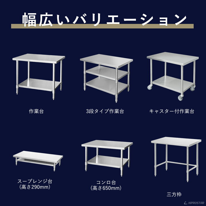 楽天市場】ステンレス 作業台 業務用 キャスター付き 調理台 900×600 