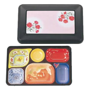 きれいな器副食 PR-2A (黒/内A/しゃくやく) 【料理演出用品】【弁当箱】【業務用】