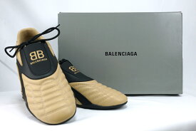 BALENCIAGA バレンシアガ ZEN SNEAKER ゼン スニーカー MATT LEATHER マットレザー ベージュ ブラック 43サイズ（約28.5cm） 44サイズ（約29cm） 617540 W2CG1【中古】新古品