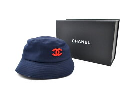 新作 CHANEL 23年 シャネル バケットハット ネイビー ココマーク ビーズ SIZE M【中古】新古品