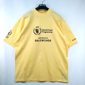 BALENCIAGA バレンシアガ WFP World Food Programme ロゴ ラバープリント Tシャツ ミディアムフィット チェストナッツ XSサイズ Sサイズ 764235 TSVS9 7707【中古】新古品