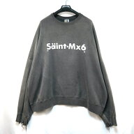 2024 SAINT MICHAEL セントマイケル CREW SWT CHAOS カオス プリント ダメージ加工 クルーネック スウェ…