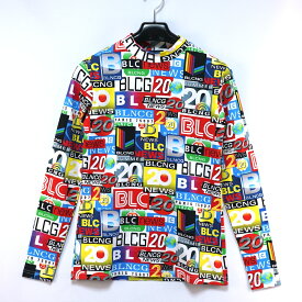 BALENCIAGA バレンシアガ NEWS L/S STRETCH TOP ニュース ロゴ 総柄 ロングスリーブ Tシャツ マルチカラー XSサイズ 620966 TIV58【中古】新古品