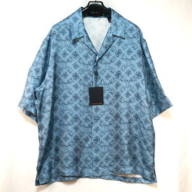 24SS LOUIS VUITTON ルイヴィトン モノグラム シルク ショートスリーブ シャツ ブルーM L XLサイズ RM241MM Z49 HPS34W【中古】新古品