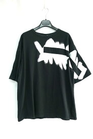 GroundY Yohji Yamamoto グラウンドY ヨウジヤマモト GN-T46-071 5.6oz cotton Jersey Painted Big T-Shirt C ペイント Tシャツ ブラック サイズ4【中古】