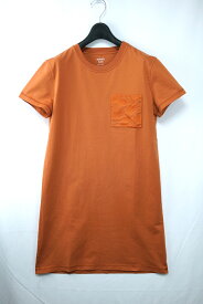22SS HERMES エルメス ドレス 刺繍入り ポケット ワンピース オレンジ 36サイズ 2E4508DU【中古】
