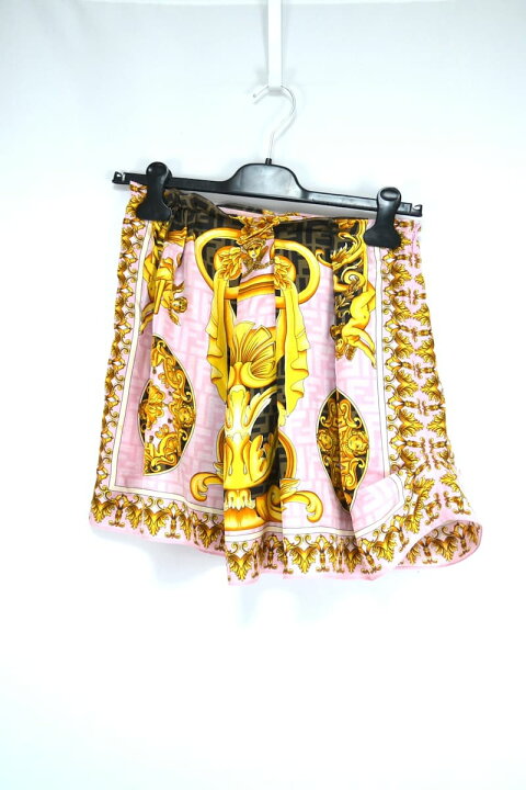 楽天市場】FENDI VERSACE FENDACE Multicolor Silk Skirt フェンディ  