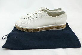 PRADA Leather Espadrille Sneakers White Sneakers Shoes プラダ レザー エスパドリュー スニーカー ホワイト サイズ7 (26cm) 4E2861【中古】