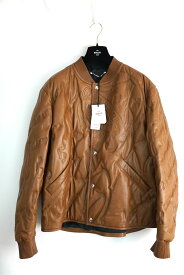 BERLUTI ベルルッティQuilted leather scritto Bomber leather jacket キルティングレザー スクリット ボンバー ジャケット ヘーゼルナッツ【中古】