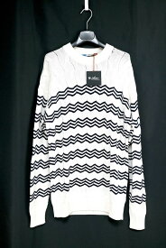 Loro Piana HIROSHI FUJIWARA ロロピアーナ×藤原ヒロシWavy Stripe Sweater Knit white Mサイズ【中古】