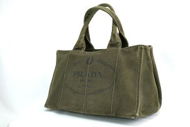 PRADA CANAPA プラダ カナパ キャンバストートバッグ カーキ ミリタリー BN1877【中古】