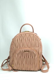 Miu Miu ミュウ ミュウ マテラッセ リュック バックパック ピンクベージュ ラム レザー ORCHIDA ウィメンズ 5BZ022【中古】