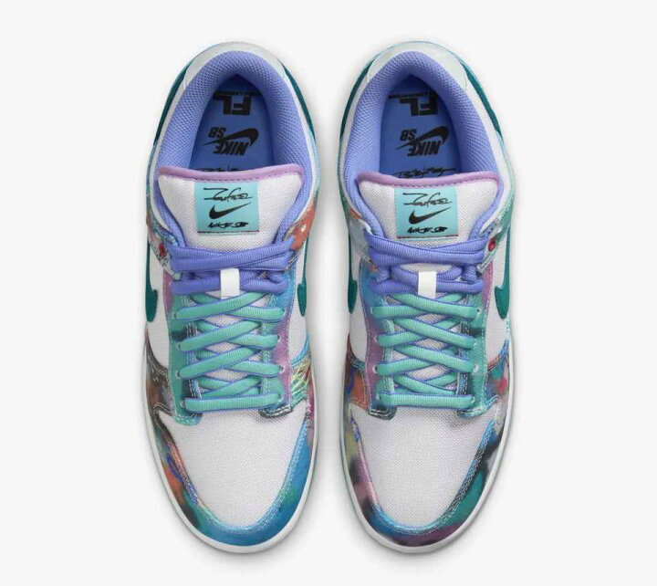 楽天市場】Futura Nike SB Dunk Low White and Geode Teal  